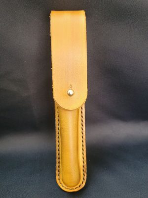 étui de protection stylo cuir jaune