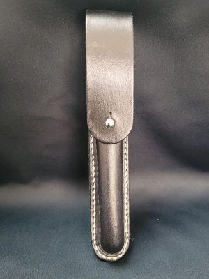étui de protection stylo en cuir noir veritable artisanat