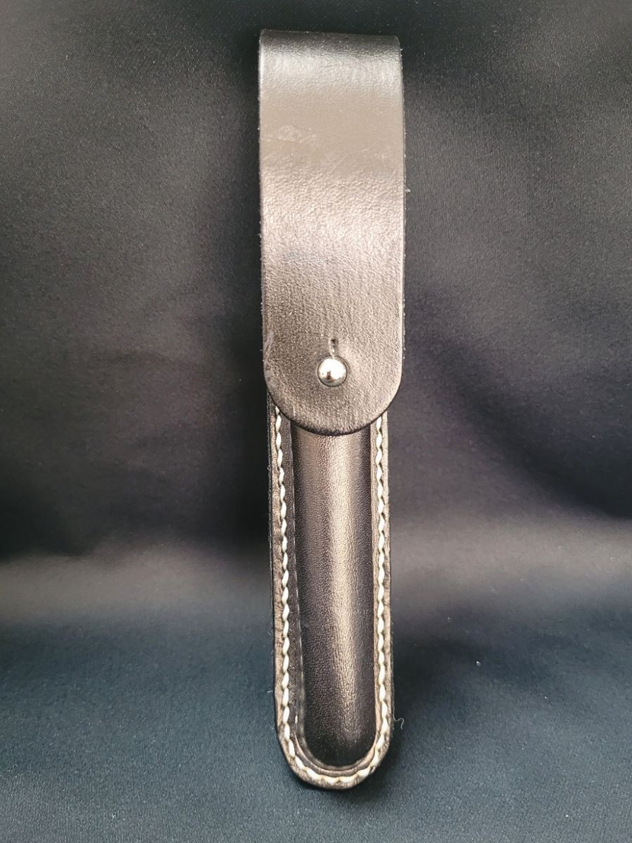 étui de protection stylo en cuir noir veritable artisanat