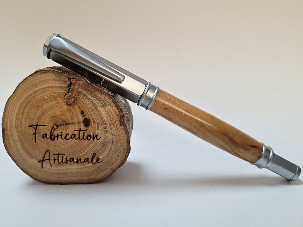 roller artisanal chromé satiné buis