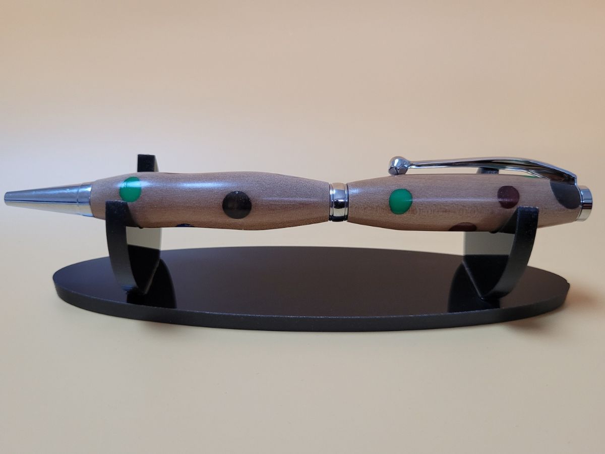 slim original avec des pois de couleur en bois d'alisier