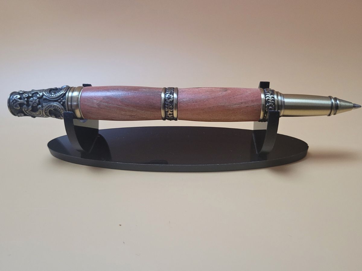 stylo hêtre rouge style victorien laiton massif