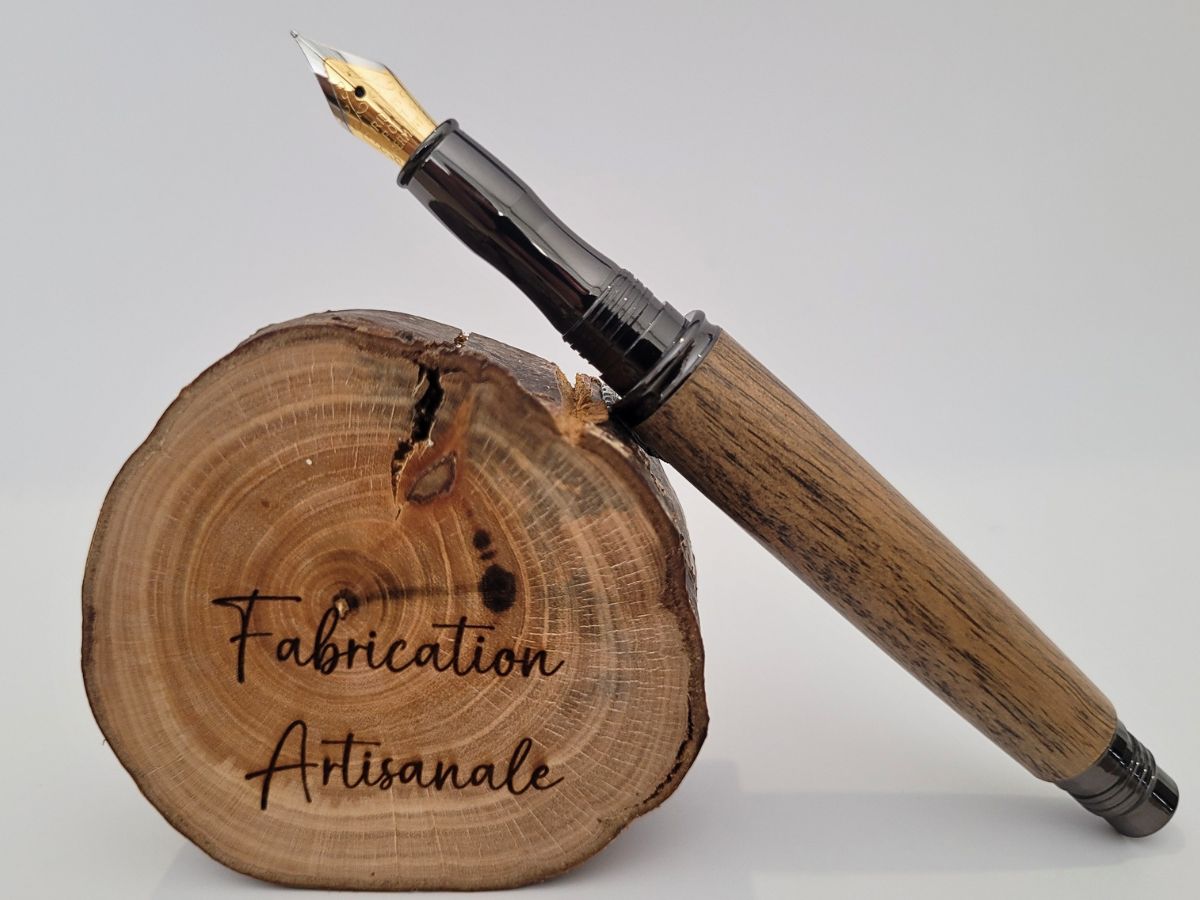 plume iridium stylo en chêne artisanat français