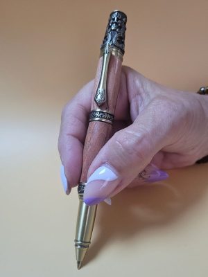 stylo victorien en hêtre rouge laiton massif
