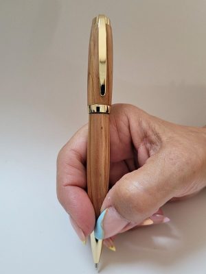 stylo bille classique en genévrier et placage or