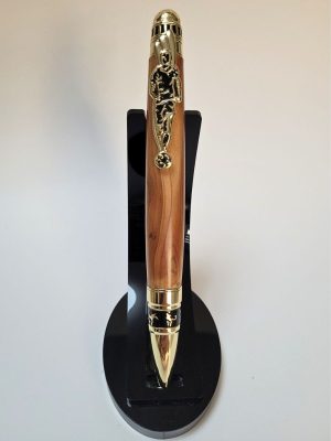 stylo bille parker football placage or en genévrier