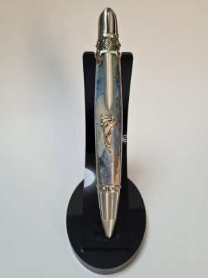 stylo parker médiéval hybride résine et bois en étain