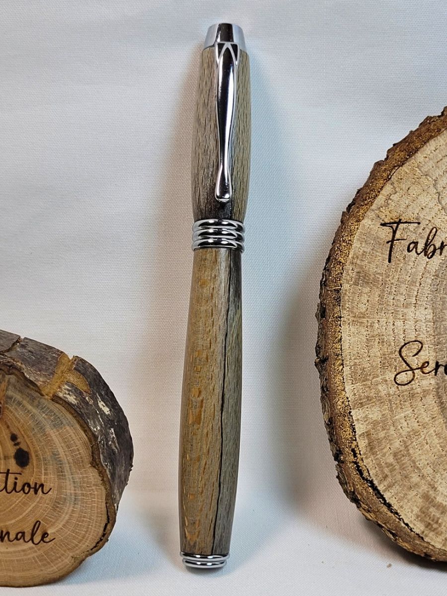 Roller artisanal en hêtre échauffé stabilisé avec finition chromée brillante